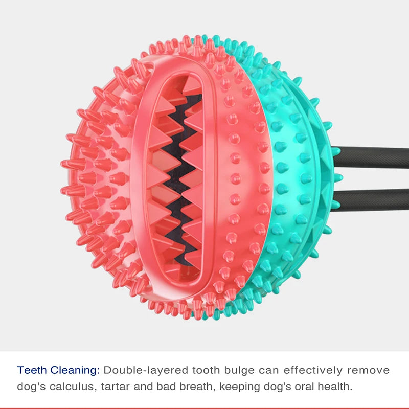 Large Dog Ball Toys Suction Cup Ropes Interactive Leaking Slow Feeder Chew Toy Toothing Cleaning toy