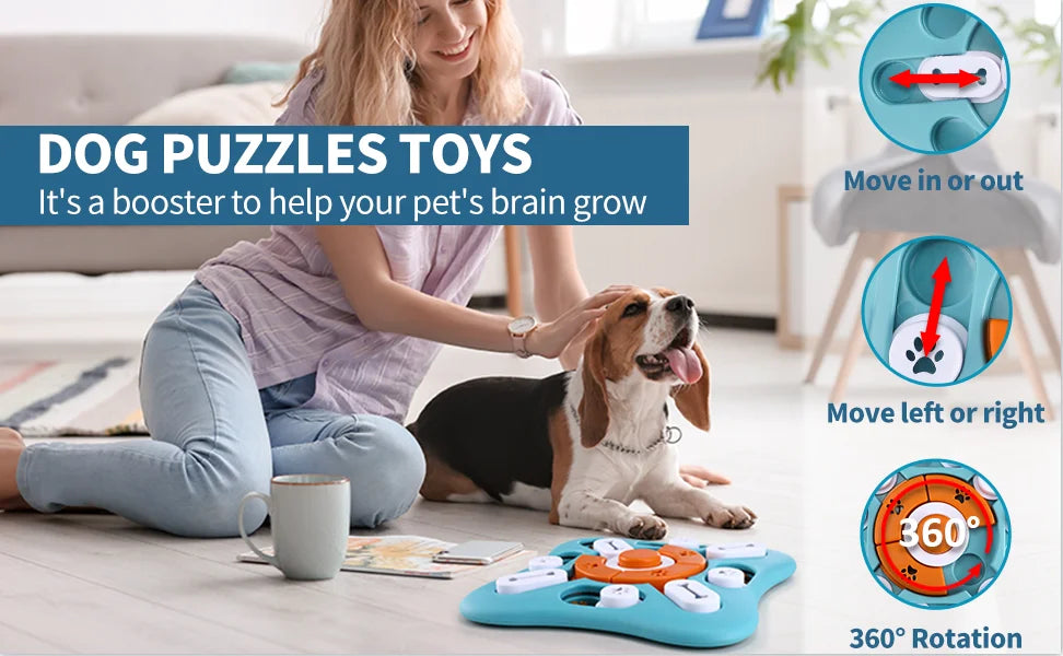 Interactive Dog Treat Puzzle Toy for IQ Training & Mental Stimulating ,Fun Slow Feeder for any size dog