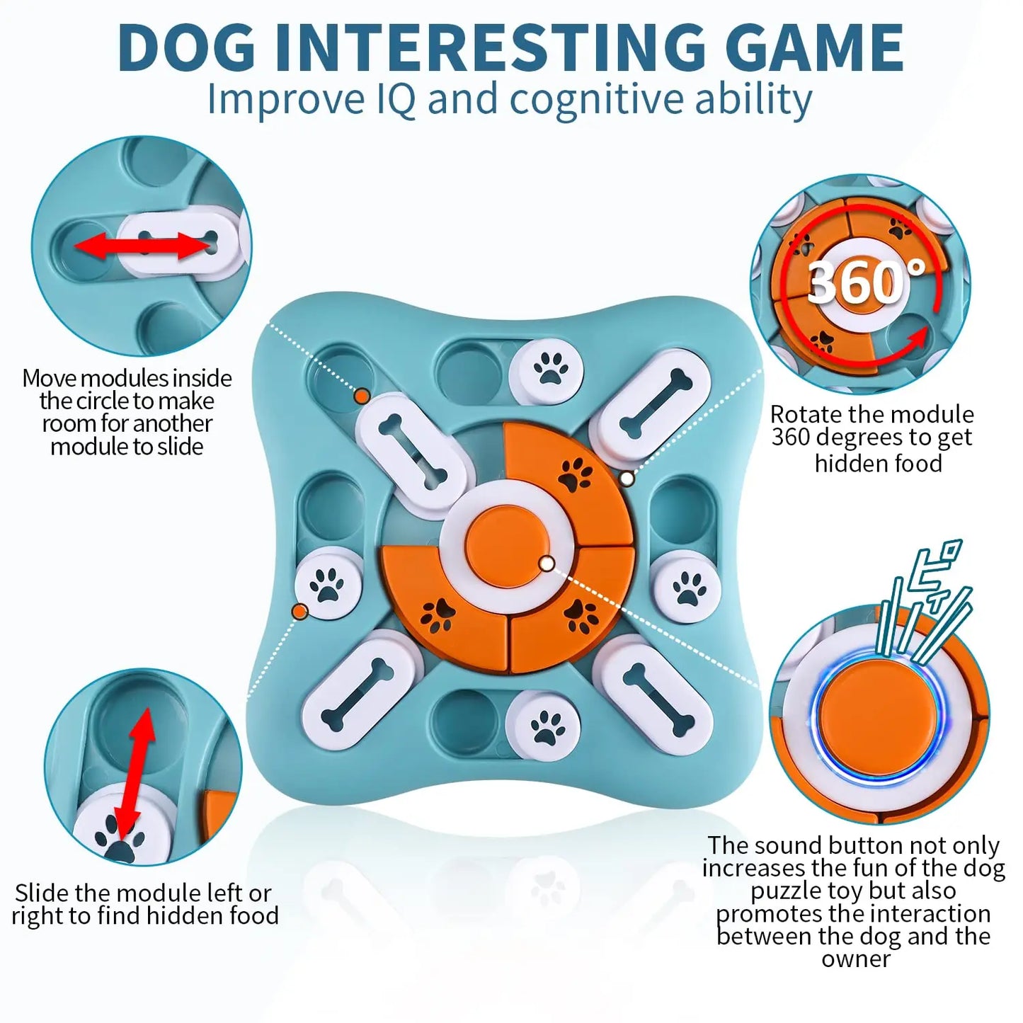 Interactive Dog Treat Puzzle Toy for IQ Training & Mental Stimulating ,Fun Slow Feeder for any size dog