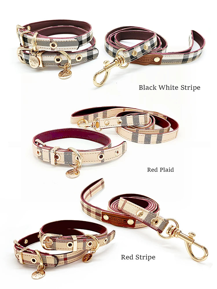 Pet Collar and Lead Set Leather