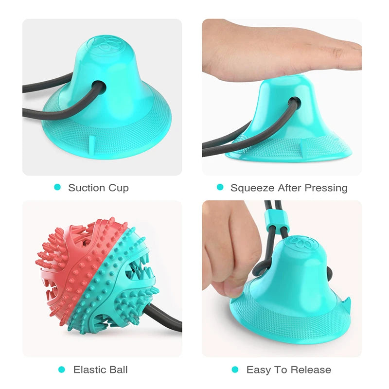 Large Dog Ball Toys Suction Cup Ropes Interactive Leaking Slow Feeder Chew Toy Toothing Cleaning toy