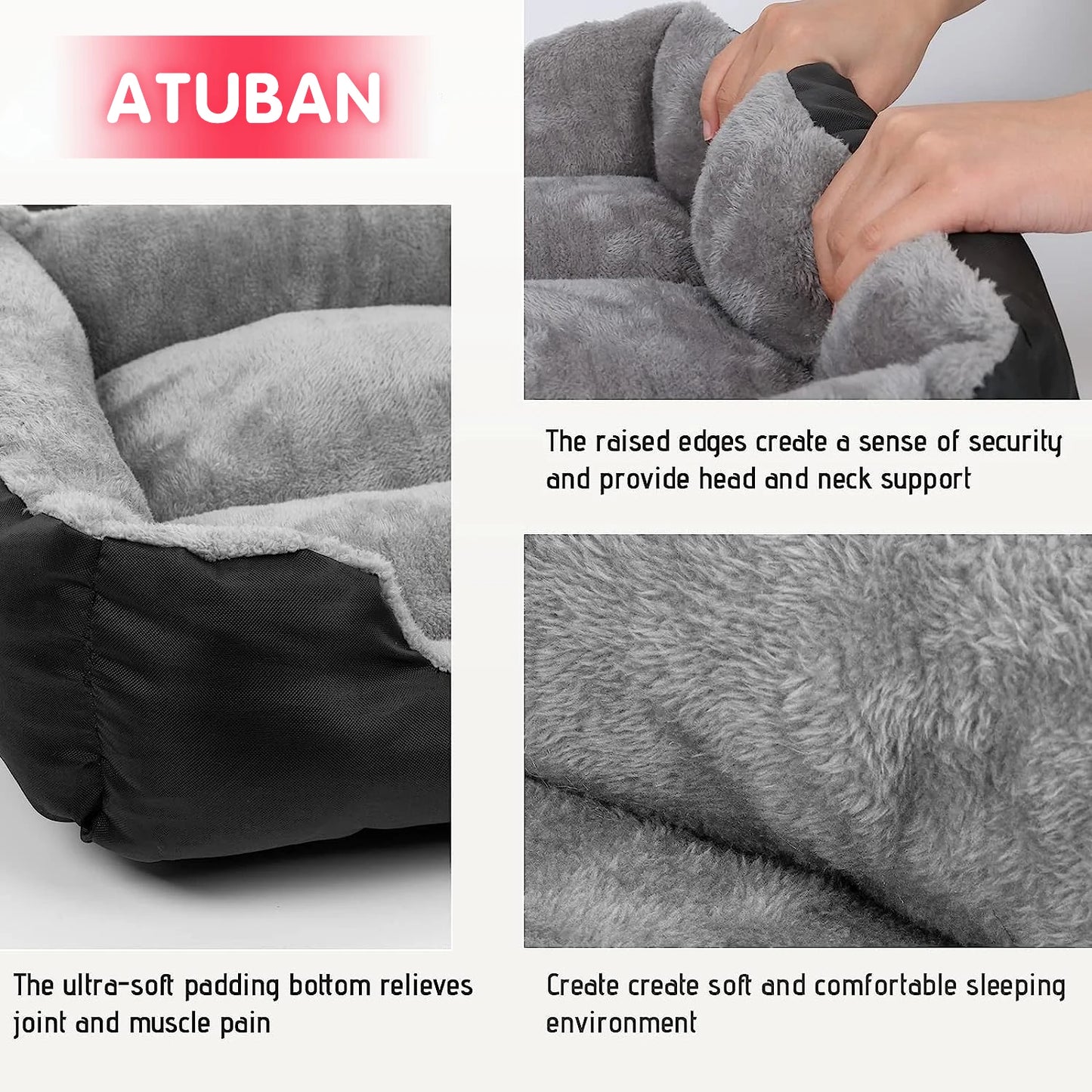 Dog Beds for Large Dogs, Washable Pet Bed Mattress Comfortable, Warming Rectangle Bed for Medium and Large Dogs, Cat Pets