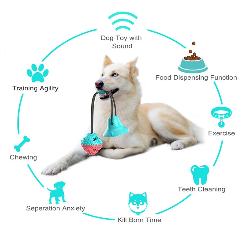 Large Dog Ball Toys Suction Cup Ropes Interactive Leaking Slow Feeder Chew Toy Toothing Cleaning toy