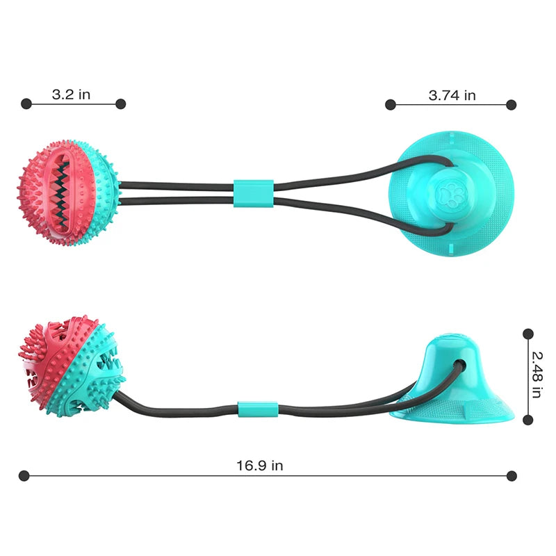 Large Dog Ball Toys Suction Cup Ropes Interactive Leaking Slow Feeder Chew Toy Toothing Cleaning toy