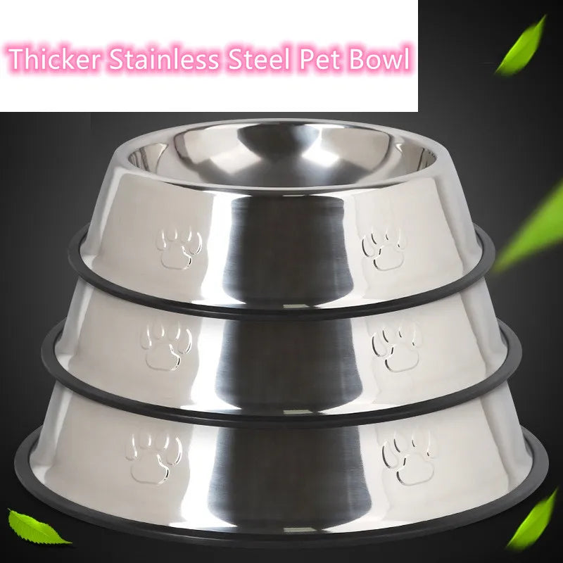 Quality Stainless Steel Pet Dog Bowl Feeder Skidproof Anti-ant Shape Cat Dog Bowls Food Accessories Pet Supplies 6 Sizes