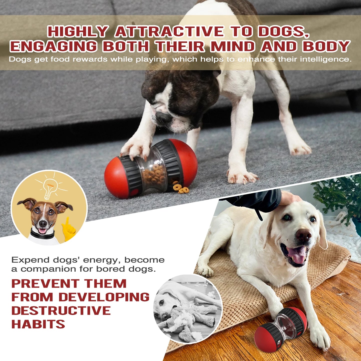 Dog Toy For Small Medium Large Dogs Slow Feeder Pet Improve IQ Indoor Training