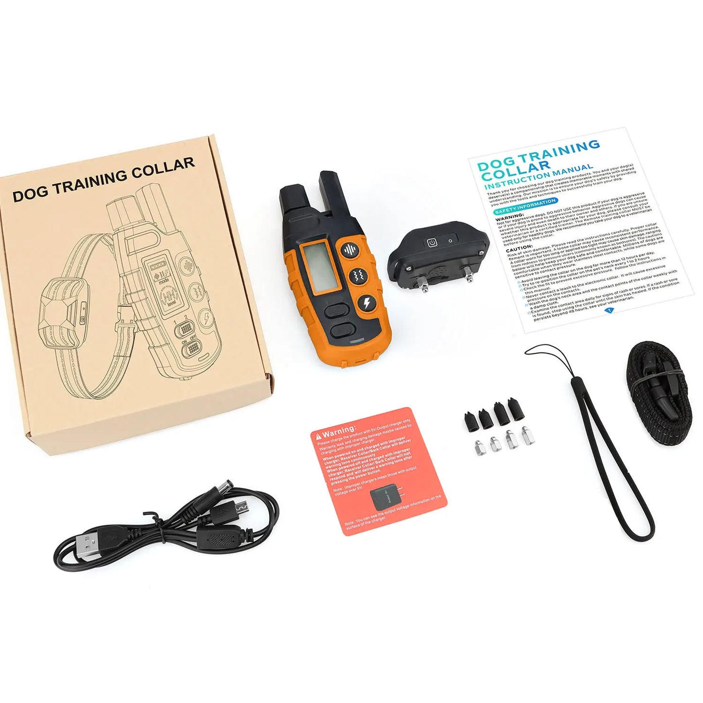 Electric Dog Training Collar Remote Control Waterproof Pet Behaviour For 5-120lbs Puppy With Shock Vibration 3300ft range