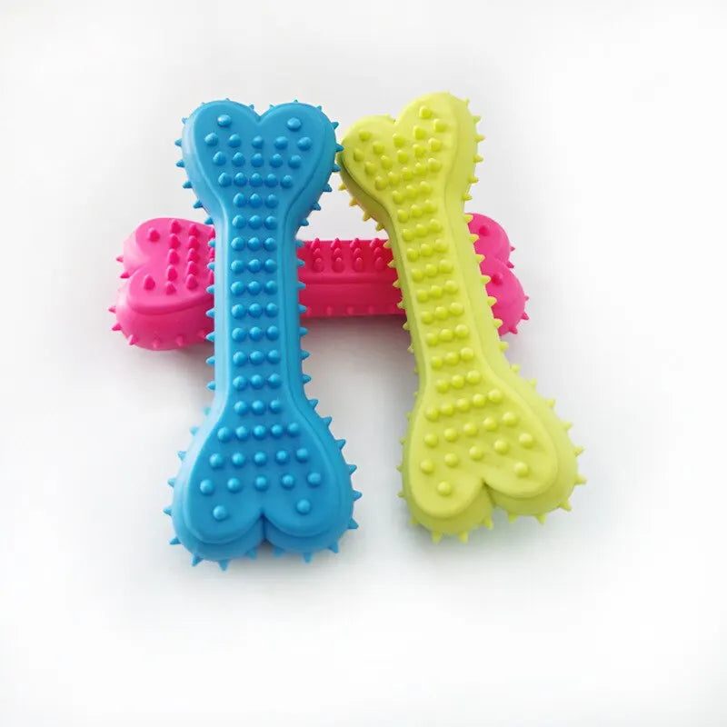 Chew Toy Soft Rubber Bite-resistance Bone Shape Teeth Grinding Chewing Toys for gumming dogs