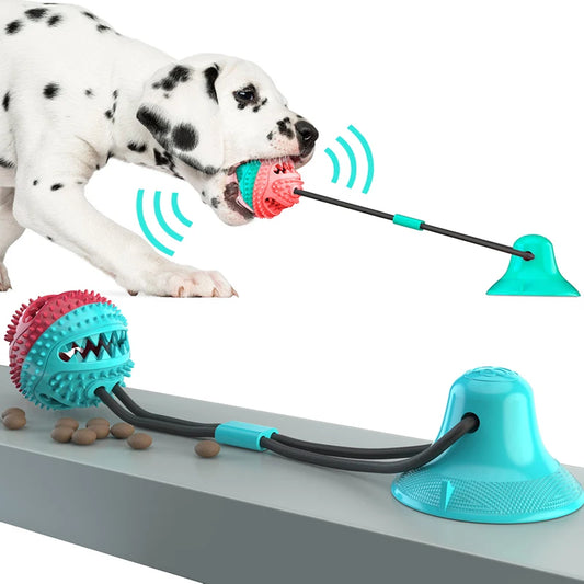 Large Dog Ball Toys Suction Cup Ropes Interactive Leaking Slow Feeder Chew Toy Toothing Cleaning toy