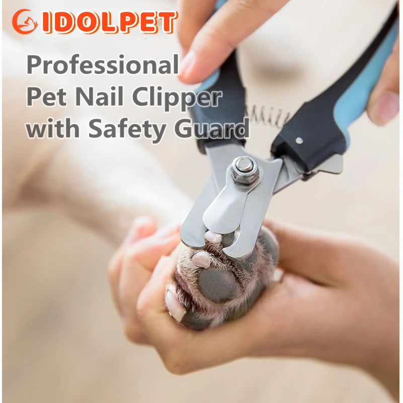Professional Pet Nail Clipper with Safety Guard  Stainless Steel Scissors for Dogs Grooming