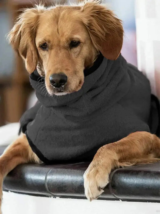 Warm double layered dog coat with hood