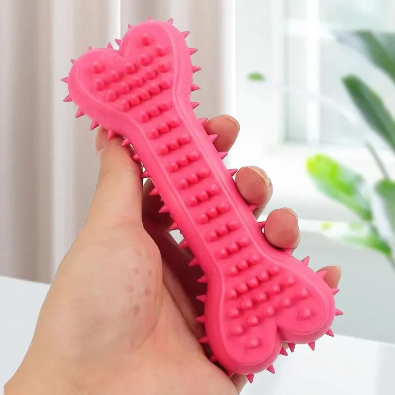 Chew Toy Soft Rubber Bite-resistance Bone Shape Teeth Grinding Chewing Toys for gumming dogs