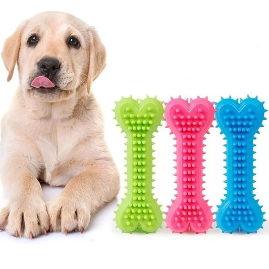 Chew Toy Soft Rubber Bite-resistance Bone Shape Teeth Grinding Chewing Toys for gumming dogs