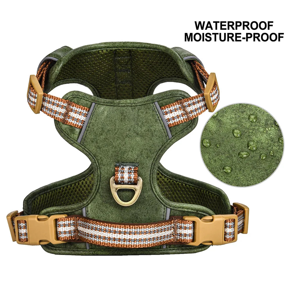 Waterproof Dog Harness Breathable Nylon Dog Harnesses Pet Training Walking Vest With Reflective Strip for Small Large Dogs