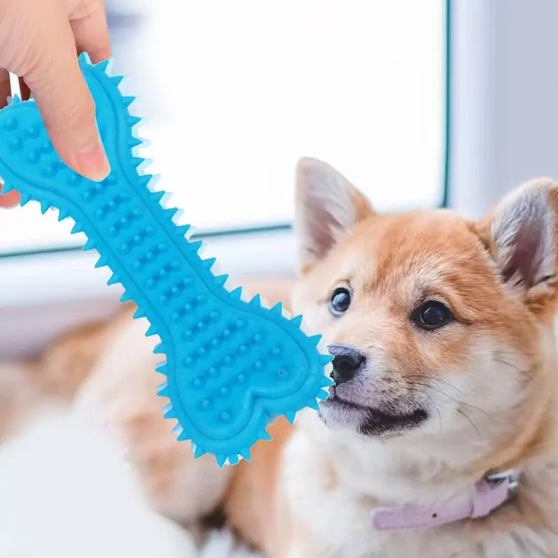 Chew Toy Soft Rubber Bite-resistance Bone Shape Teeth Grinding Chewing Toys for gumming dogs