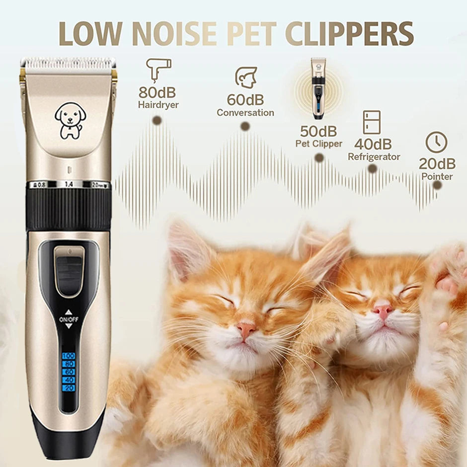 Professional Dog Hair Clipper All Metal Rechargeable Pet Trimmer Shaver Cutting Machine Puppy Grooming Haircut Low Noise