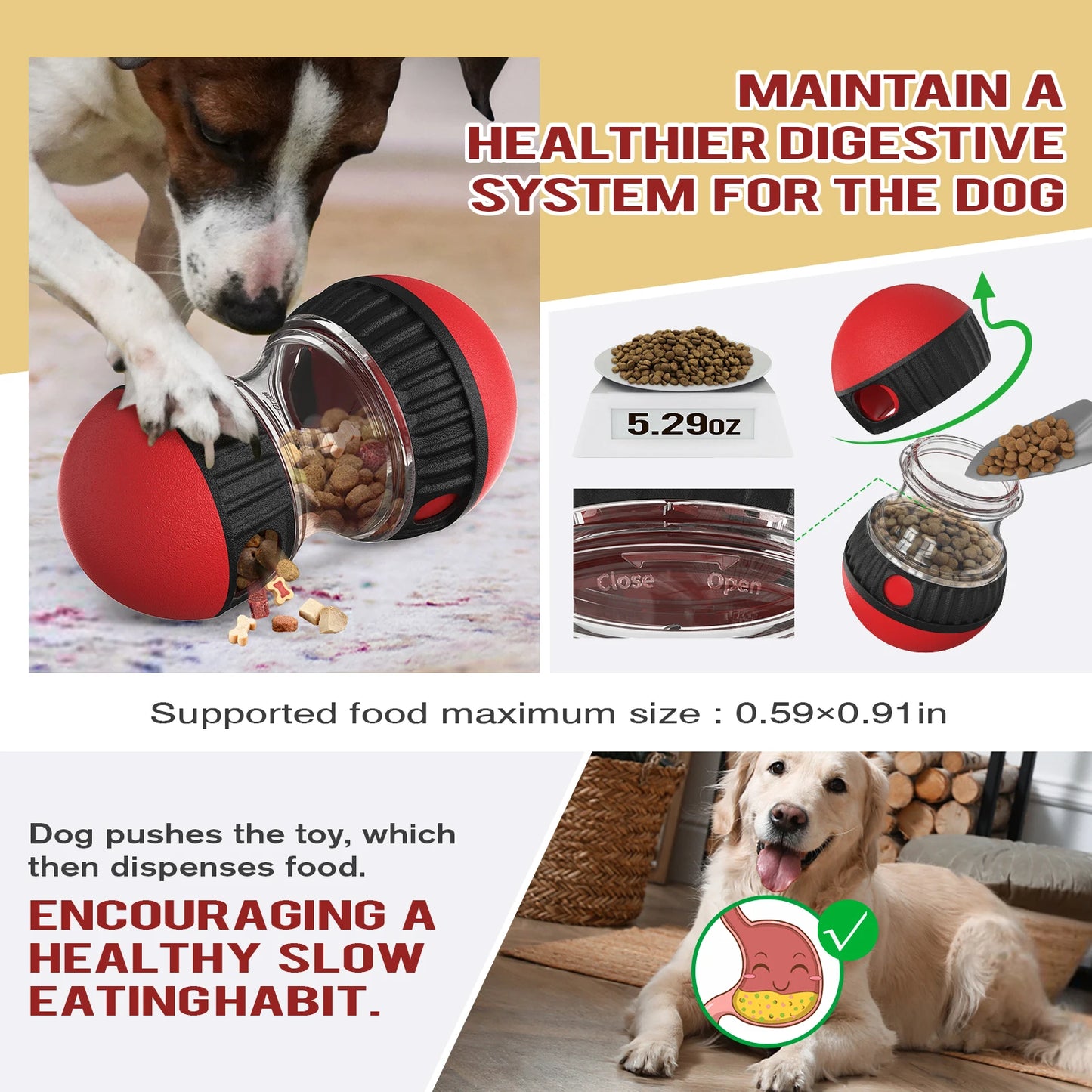 Dog Toy For Small Medium Large Dogs Slow Feeder Pet Improve IQ Indoor Training