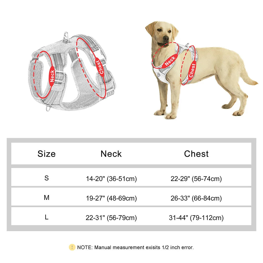 Waterproof Dog Harness Breathable Nylon Dog Harnesses Pet Training Walking Vest With Reflective Strip for Small Large Dogs